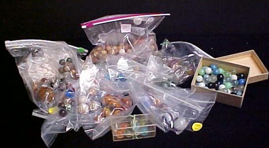 Assortment of early marbles including