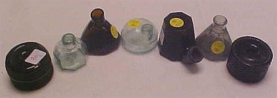 Assortment of 19th C. glass inkwells