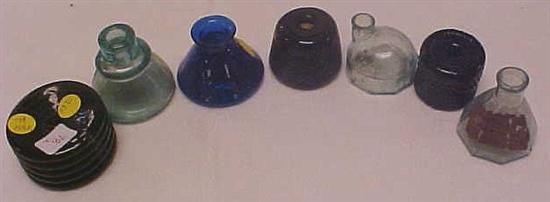 Assortment of 19th C glass inkwells 10cb8b