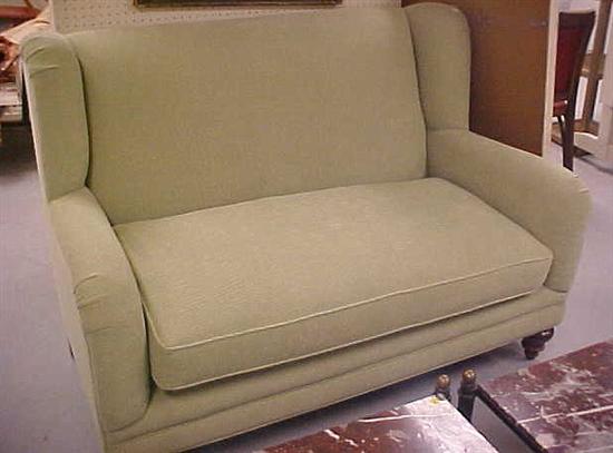 Contemporary green wingback chenille