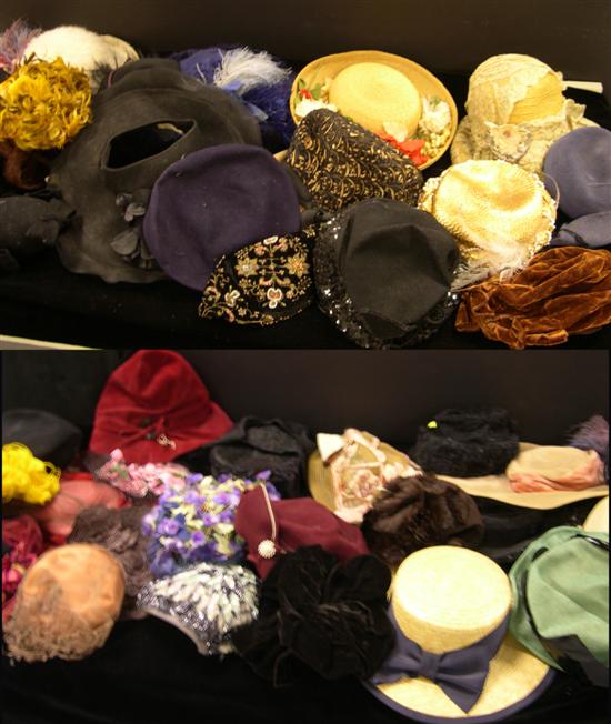 Large collection of vintage hats including: