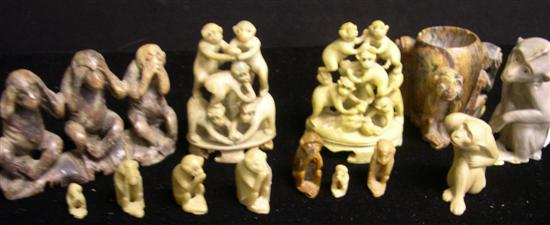 Thirteen monkey figurines eleven 10cc05