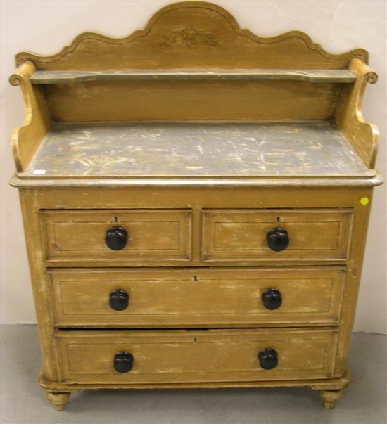 19th C. painted pine commode  two