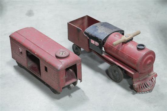 TRAIN RIDING TOY Two part pressed 1102b1