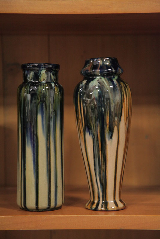 TWO PETERS AND REED VASES. Both