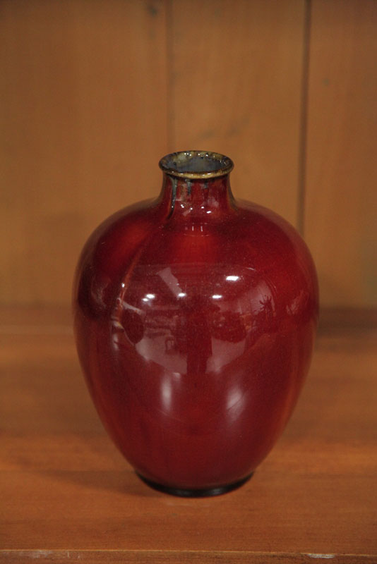 ROOKWOOD VASE. Bulbous form having