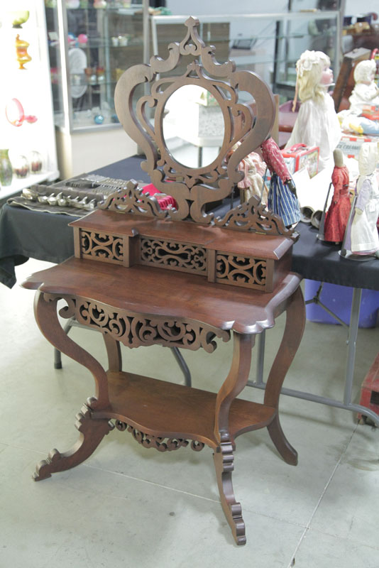 DRESSING TABLE. Walnut  openwork table