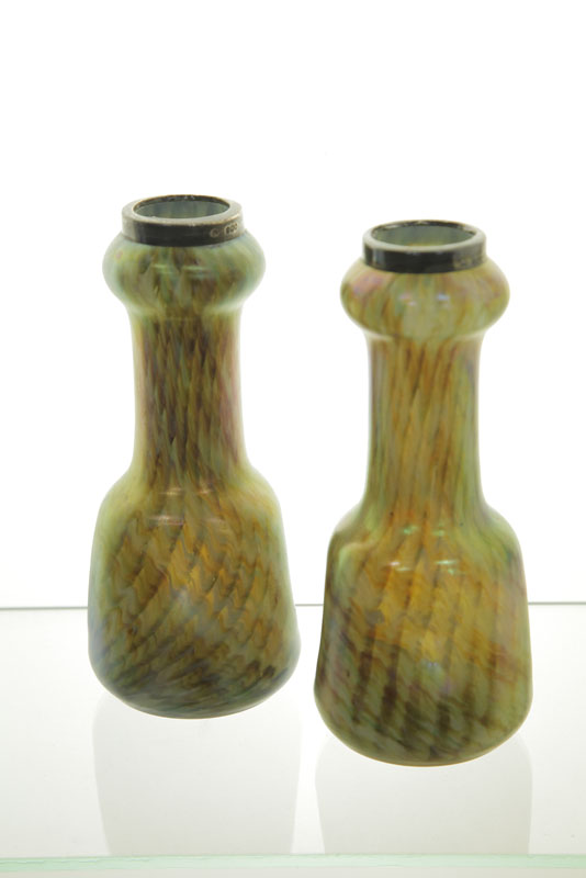 PAIR OF ART GLASS VASES Bohemian 11032a