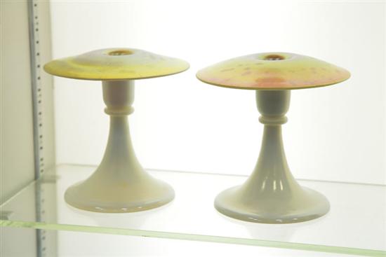 PAIR OF STEUBEN CANDLE HOLDERS  110337