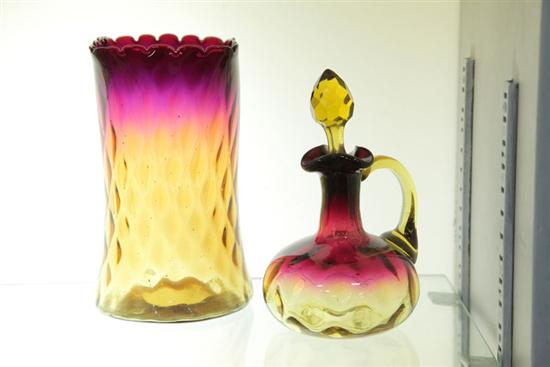 TWO PIECES OF AMBERINA GLASS A 110333