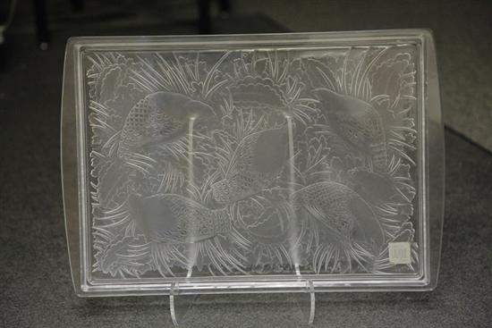 LALIQUE TRAY. Clear and frosted
