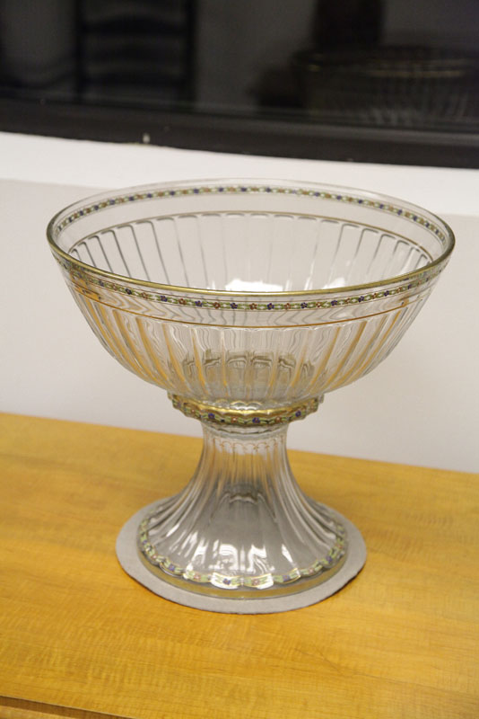 HEISEY GLASS PUNCH BOWL. Two part