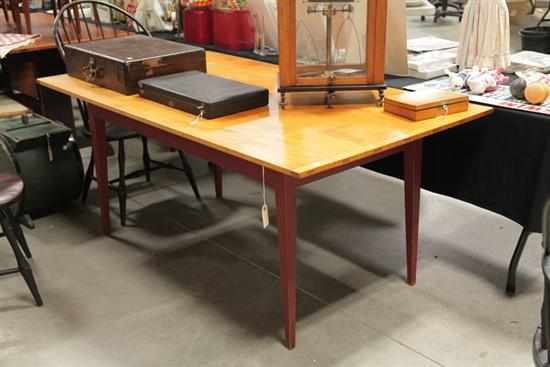 CONTEMPORARY HARVEST TABLE. Curly maple