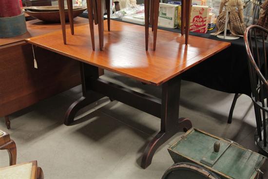 TRESTLE TABLE BY BENNER. Stained  rectangular