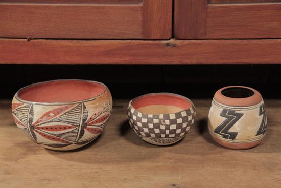 THREE PIECES OF INDIAN POTTERY  11040a