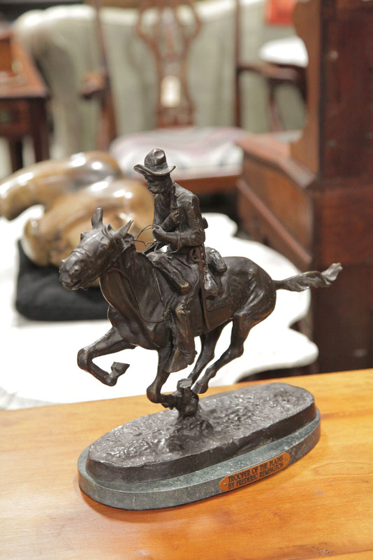 REMINGTON BRONZE RECAST. Trooper of