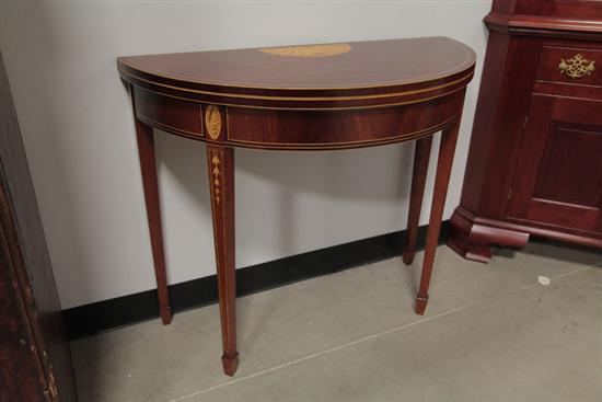 REPRODUCTION DEMILUNE TABLE. Walnut