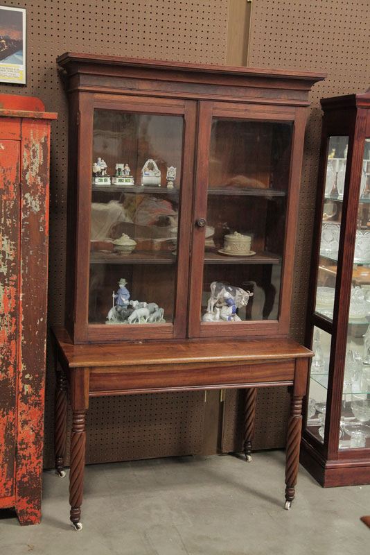 TWO PIECE BOOKCASE DESK Walnut 11047b