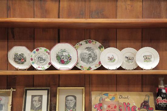 SEVEN STAFFORDSHIRE CHILDS PLATES.