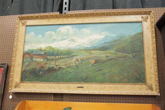 PASTORAL LANDSCAPE PAINTING BY