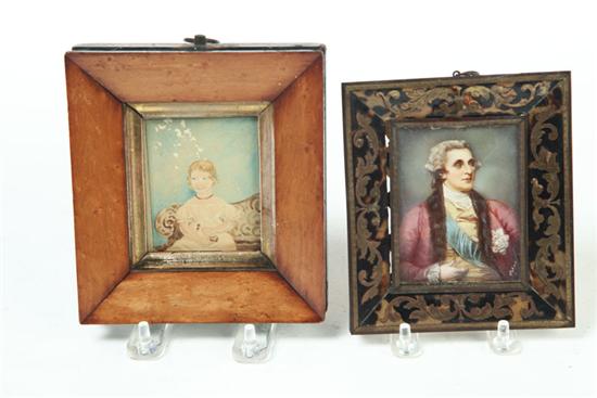 TWO MINIATURE PORTRAITS. American