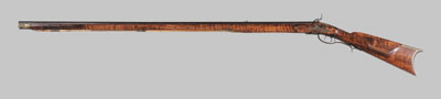 Curly Maple Long Rifle Marked Clark 110e28