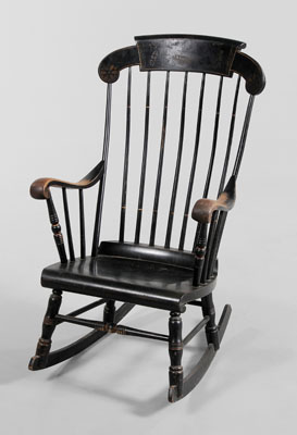 Stencil-Decorated Rocking Chair American,