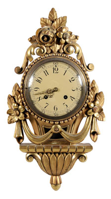 Gilt Wall Clock Swedish 20th century  110e65