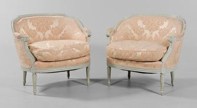 Pair Louis XVI Style Bergeres French  110e8d