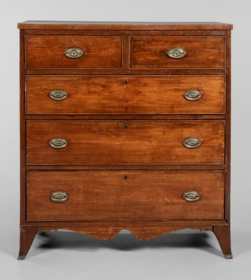 Federal Walnut Five Drawer Chest 110e99