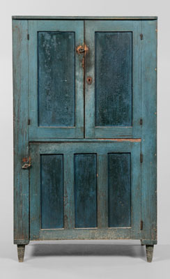 Fine Blue-Painted Cupboard attributed