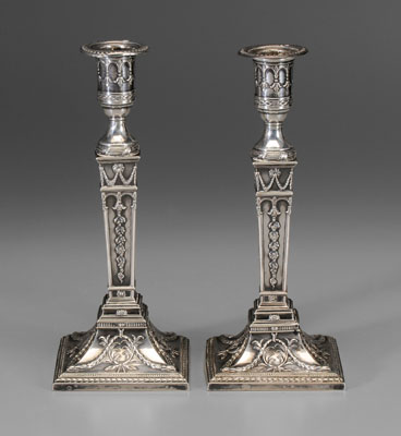 Pair George III Silver Candlesticks 110eb8