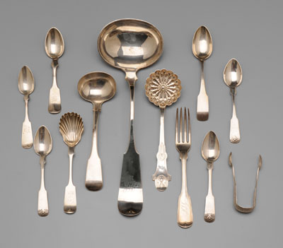 American Coin Silver Flatware 19th century,