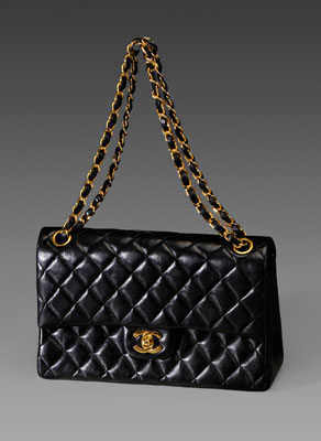 Chanel Black Leather Bag French,