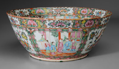 Famille Rose Punch Bowl Chinese, 19th