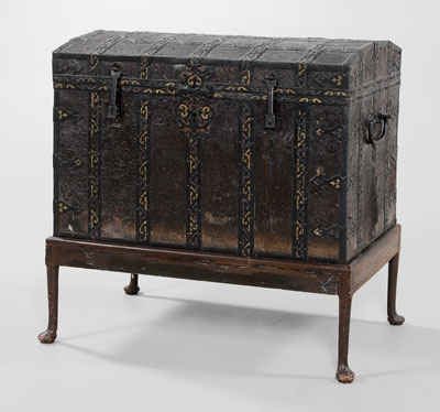 Early Iron and Leather Clad Chest 110f05