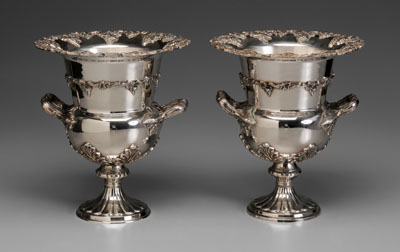 Pair Silver-Plated Champagne Coolers