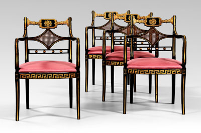 Set of Four Regency Style Armchairs