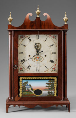 Rare Pillar-and-Scroll Shelf Clock With