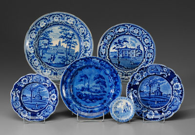 Blue Transfer Ware, American Scenes