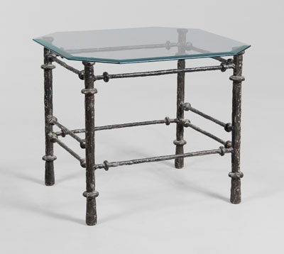 Patinated Metal Glass Top Side 110f7e