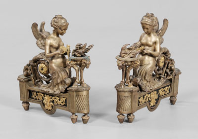 Pair Louis XVI Gilt Bronze Chenets 110f84