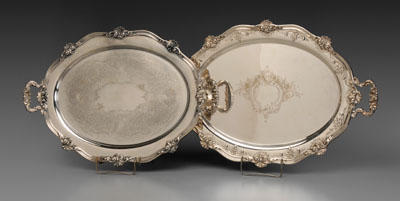 Two Silver Plated Trays mid 20th 110fa0