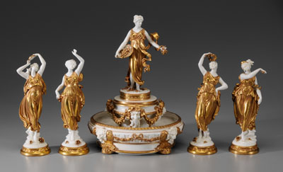 Set of Capo-di-Monte Porcelain Figurines,