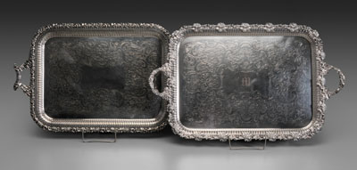 Two Silver-Plated Trays English,