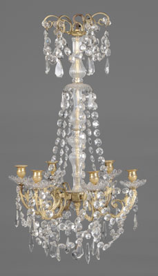 Gilt Brass and Glass Chandelier 19th