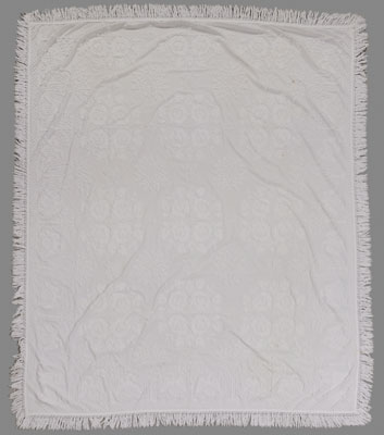 Embroidered Coverlet probably American  111056