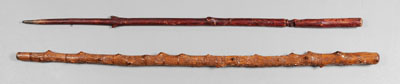 Two Folk Art Walking Sticks 19th 111059