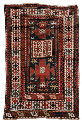 Kazak Rug Caucasian double entrant 111065