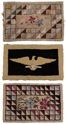 Three American Hooked Rugs probably 11107f